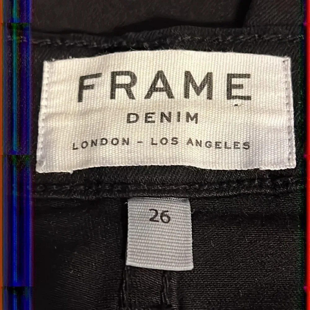 Frame Black Distressed Skinny Jeans Size 26 - Picture 9 of 12